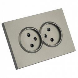 Розетка двойная без заземления и со шторкой Stekker Эмили 49929