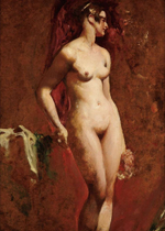 Уильям Этти. 1845. Стоящая обнаженная (Standing Female Nude). 57.8 х 43.8. Частное собрание.