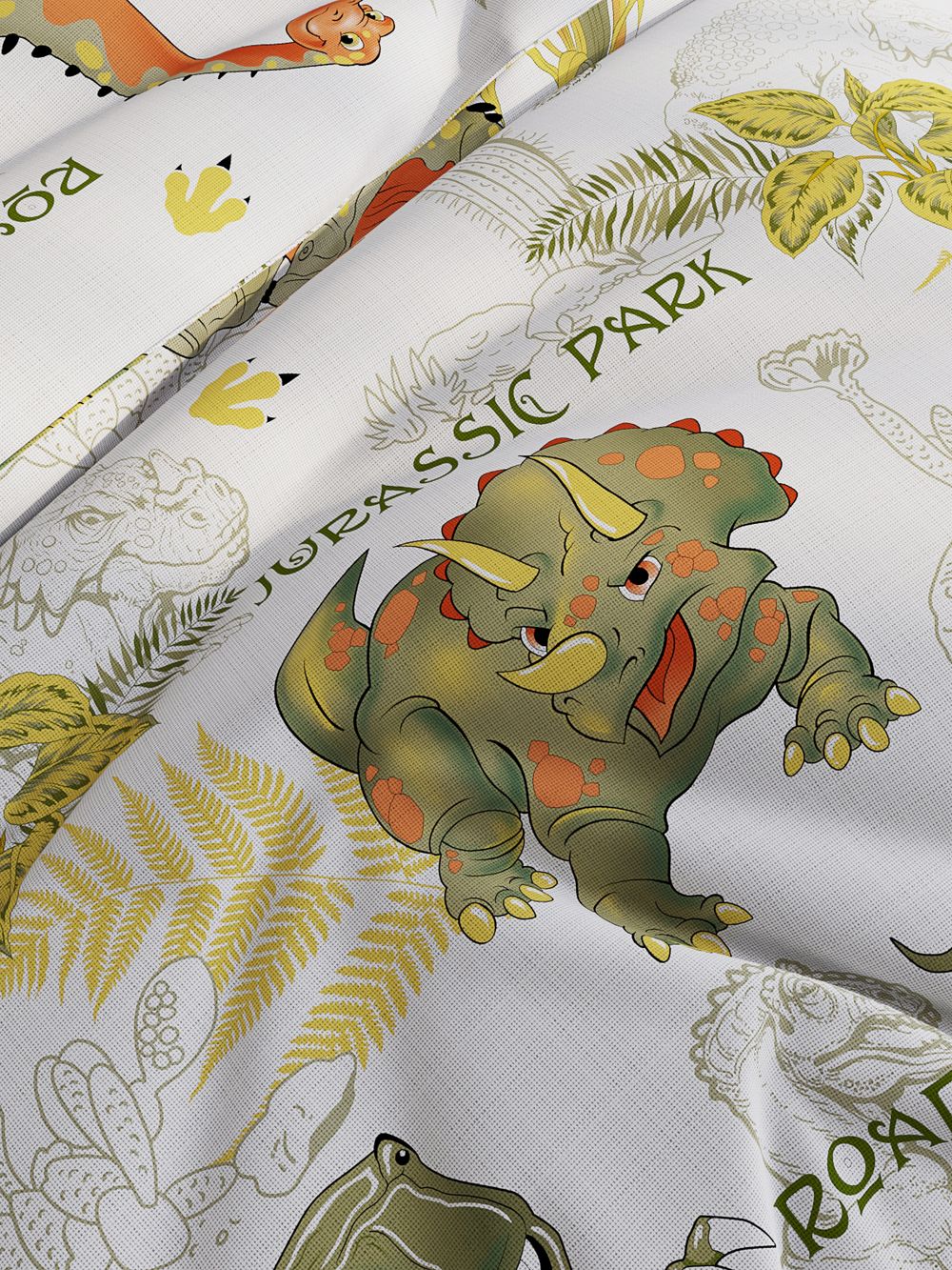Пододеяльник  поплин Сказка "Динозаврики" евро на молнии 200x215 см