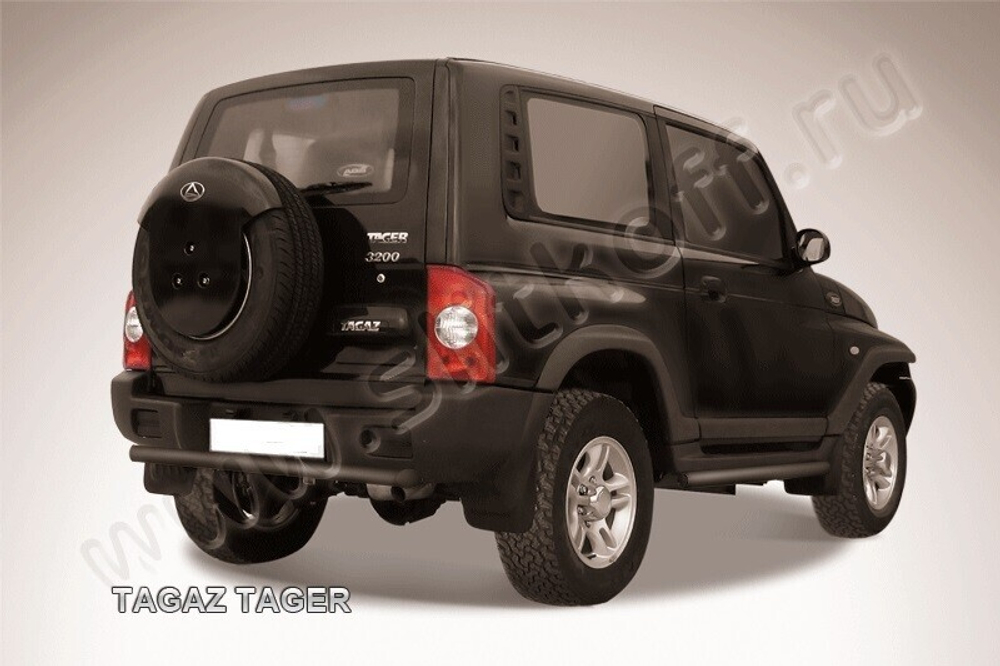Защита заднего бампера (нержавейка) TAGAZ Tager (2008-2012) d57 короткая (черный)