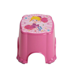 Табурет детский с рисунком "Девочка" с прорезин ножками цвет розовый