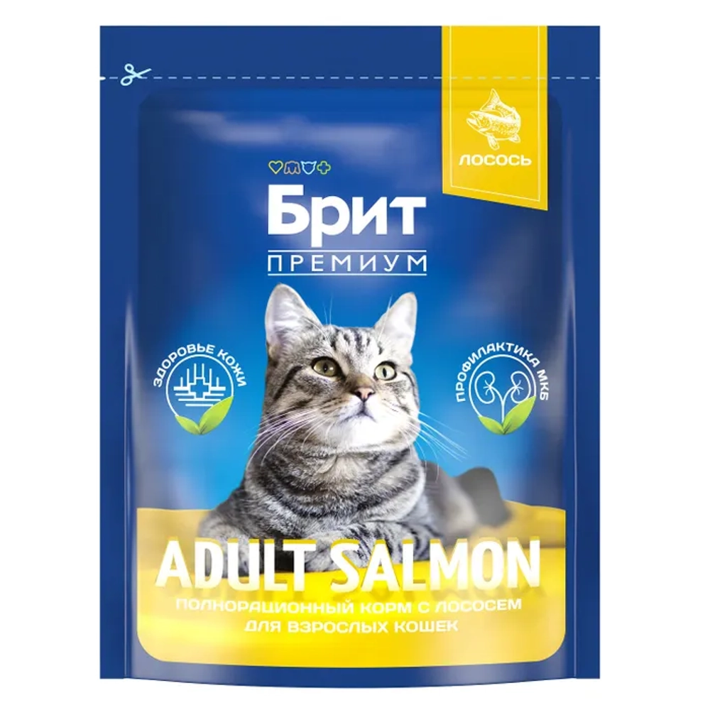 Сухой корм для кошек Brit Premium Cat 0,4 кг Adult Salmon лосось