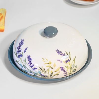 Блюдо для блинов "Лаванда и Эвкалипт" 23см, Prima Collection