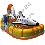 Коммерческий надувной батут "Ракета" 30*20*8 м