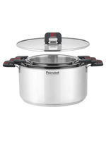 Кастрюля RONDELL RDS-1636 Stripes с крышкой 16 см, 1,2 л стальной