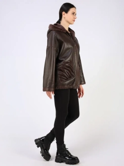 Дубленка зимняя двухсторонняя шуба с капюшоном