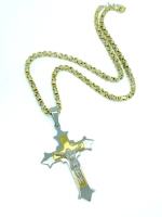 Объемная цепочка с крестиком Steel Rage толстого плетения