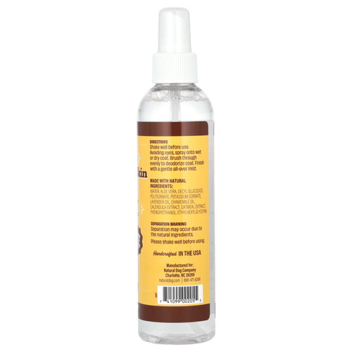 Natural Dog Company, Spritz с овсянкой для чувствительной кожи, для собак, 237 мл (8 жидк. унц.)