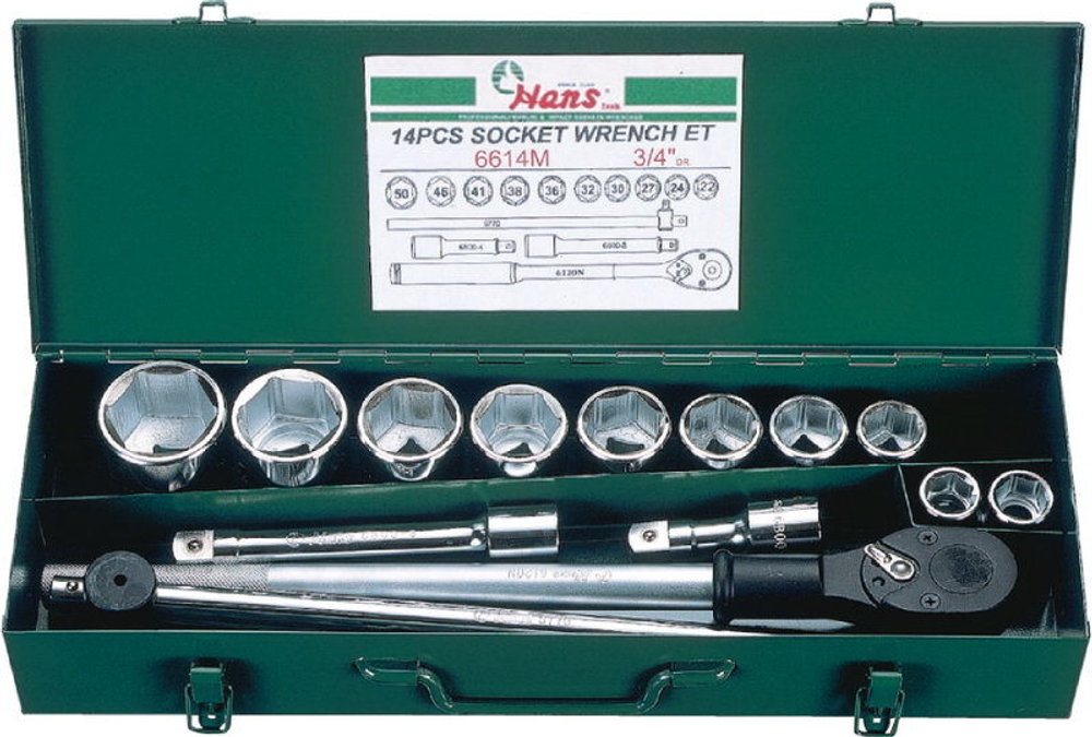 Набор торцевых головок на 3/4' Hans, 6614M