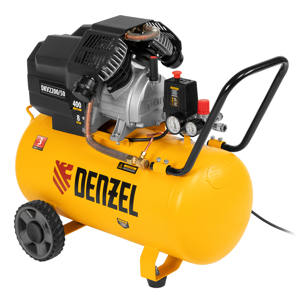 Компрессор воздушный DKV2200/50, Х-PRO 2.2 кВт, 400 л/мин, 50 л Denzel