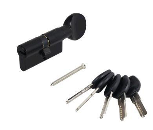 Механизм цилиндровый АЛЛЮР HD F.G 60-5K BLACK черный/перф.кл/верт (25*10*25) /12233