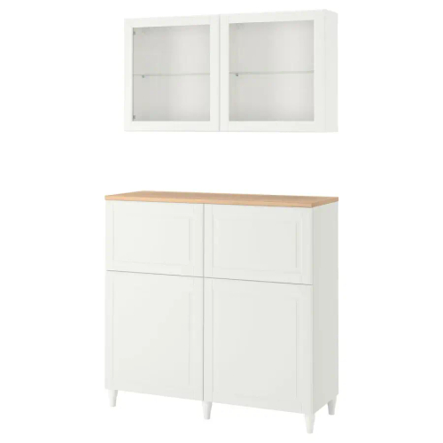 Комбинация для хранения - IKEA BESTÅ/BESTA, 120х42х240 см, под беленый дуб/белый, БЕСТО ИКЕА