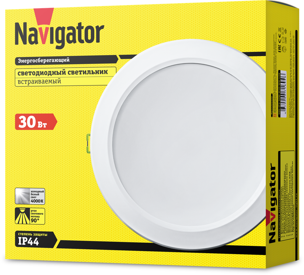 Светильник Navigator 71 694 NDL-P1-30W-840-WH-LED(d222)