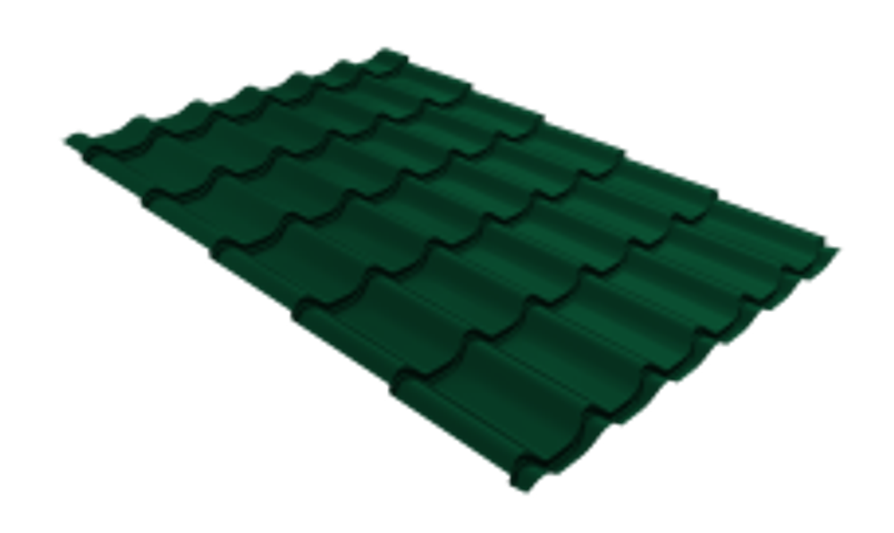 Металлочерепица Классик ("Classic") 0,5 RAL 6005 зеленый мох матовый