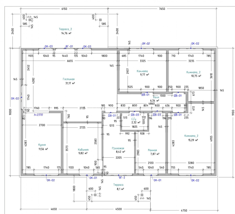 Каркас дома 13 x 14 м