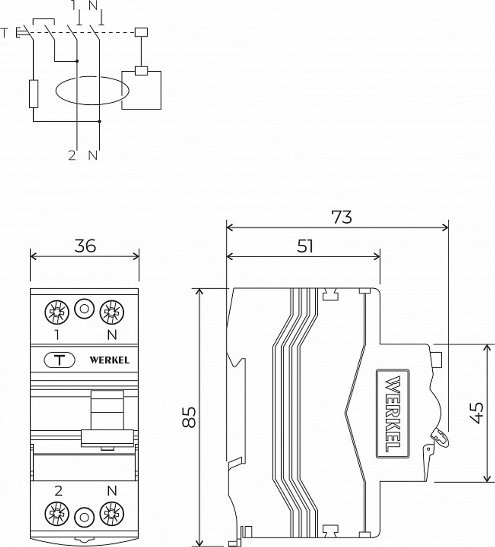 Устройство защитного отключения 1P Werkel W812P404