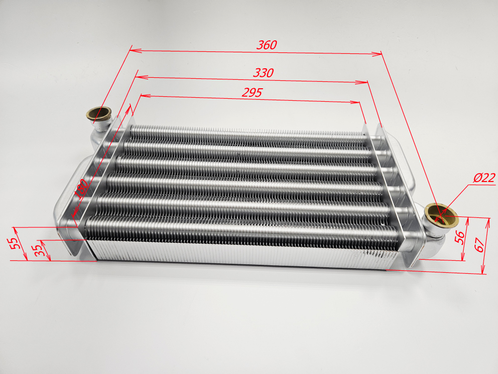 Основной теплообменник (24кВт) для BAXI Eco-3/Luna-3/Luna-3 Comfort/Luna-3 Silver Space (арт. 5681190, 620860)