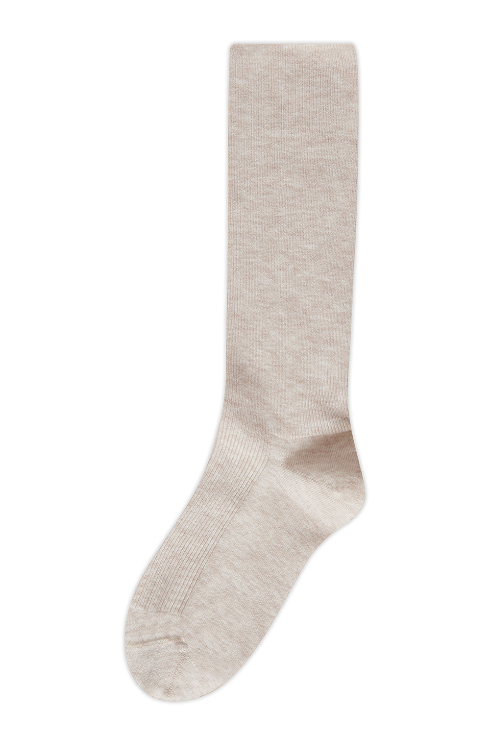 Носки в рубчик длинные с добавлением шерсти Бежевый