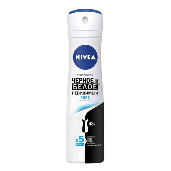 Antipersperant \ Антиперсперант \ Antiperspirant Дезодорант-антиперспирант женский Nivea Невидимая защита Pure, аэрозоль, 150мл