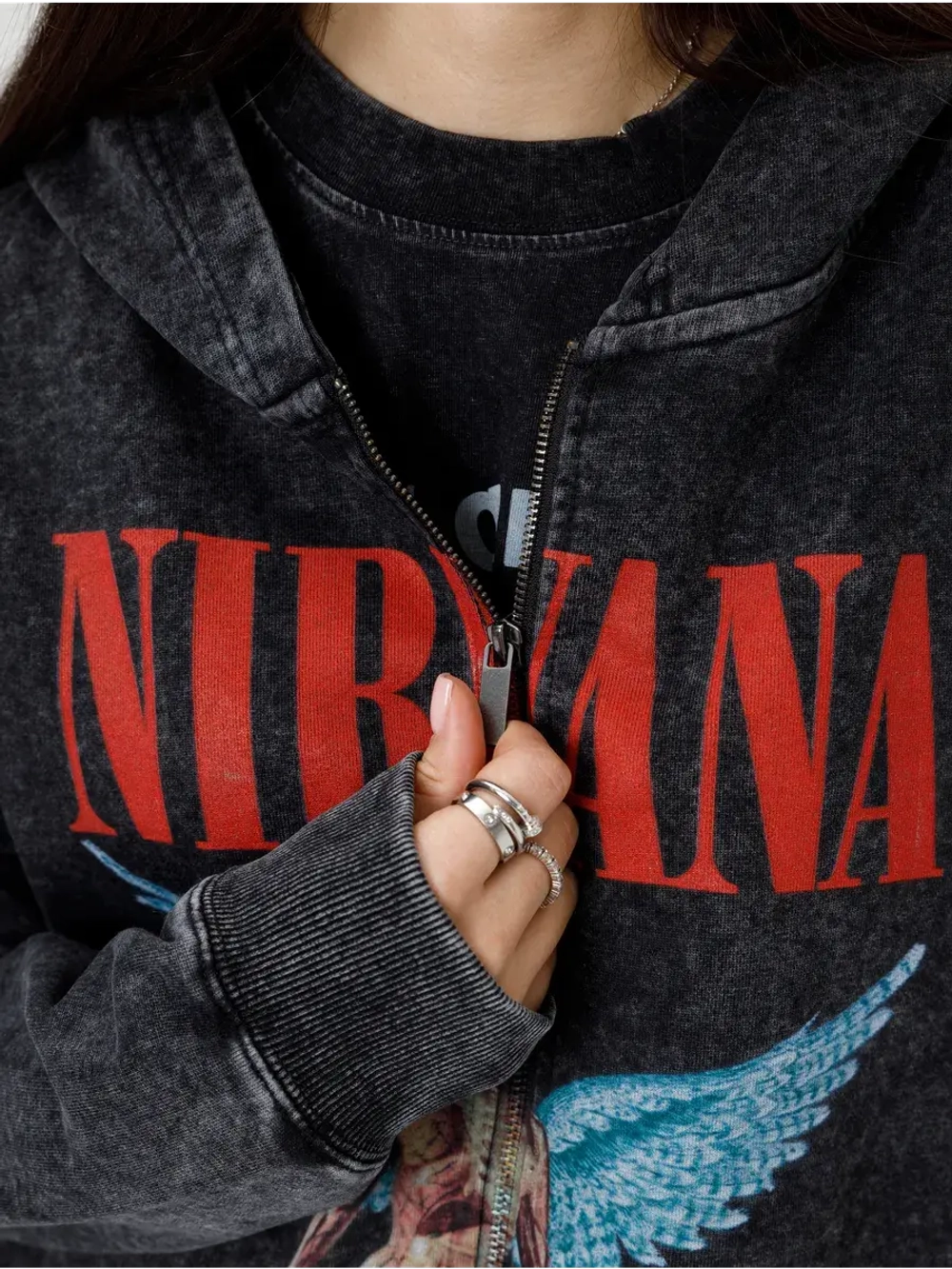 Зип Худи PARABOLA Nirvana оверсайз для мужчин и женщин