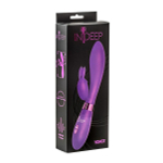 Фиолетовый вибратор 20,5см с клиторальным зайчиком Indeep Yonce Purple
