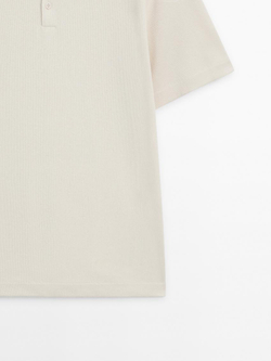 Massimo Dutti Футболка-поло с короткими рукавами, натуральный