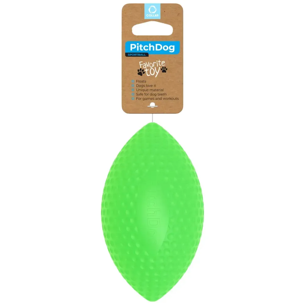 Игровой мяч-регби PitchDog SPORTBALL для апортировки 9 см, зеленый