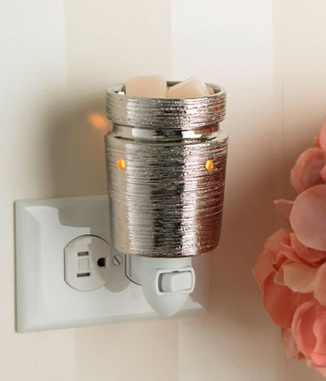 Матовый хром, аромасветильник розеточный Brushed Chrome, Candle Warmers