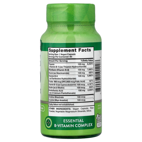 Nature's Truth, сбалансированный витамин B-100, высокая эффективность, 60 капсул