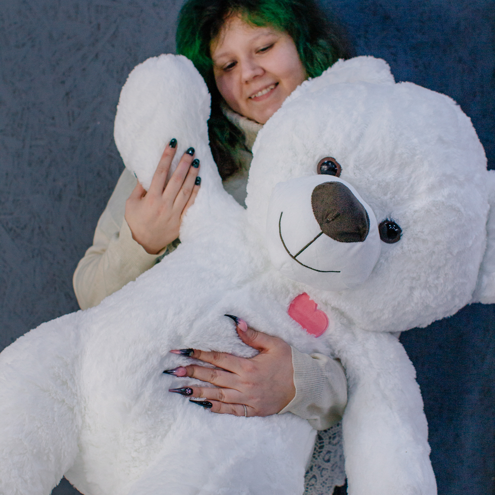 Белоснежный плюшевый медведь 100 см