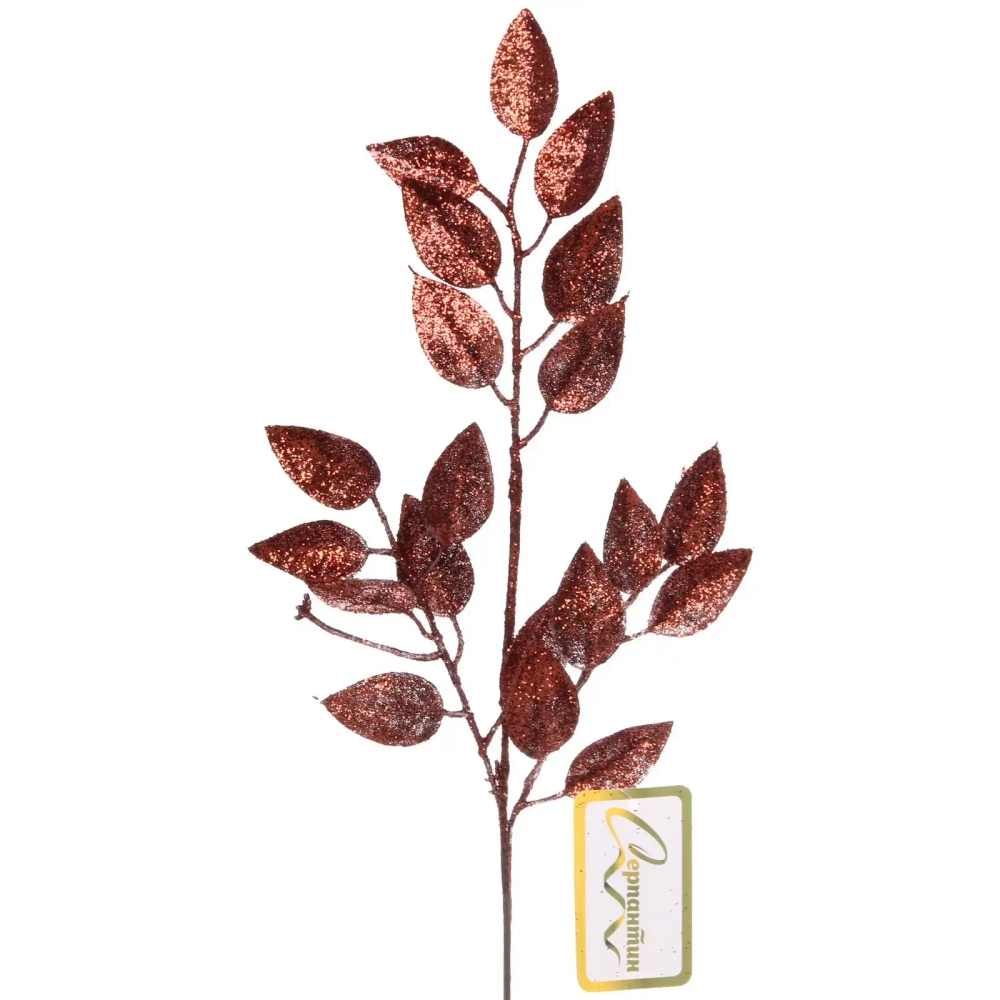 Ветка декоративная «Волшебные листья» 50 см, Шоколад
