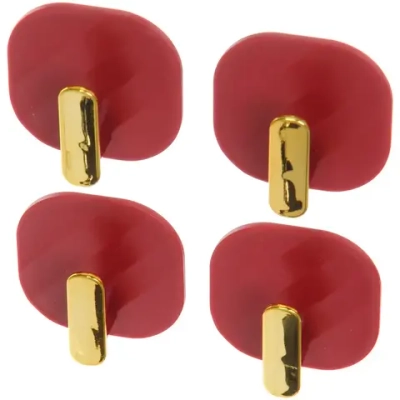 Крючки в наборе 4шт пластиковые на липкой основе «ТАРТИТАН», цвет гранатовый, нагрузка 2кг/5,3см