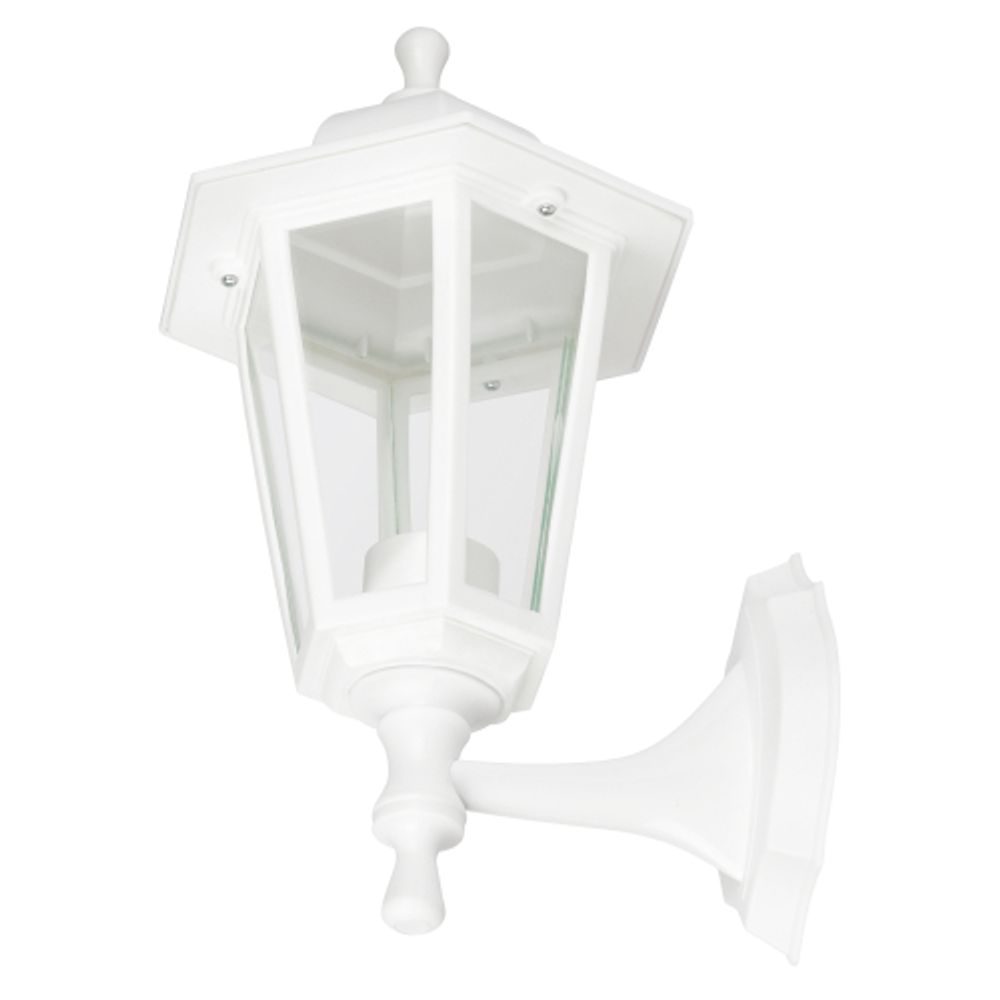 Садово-парковый светильник ЭРА НБУ 06-60-001 белый 6 гранный настенный IP44 Е27 max60Вт