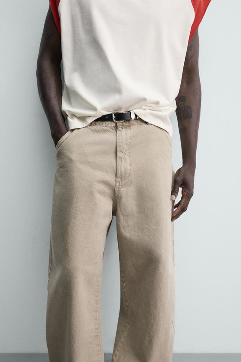 ZARA БРЮКИ RELAXED FIT КАРГО, СВЕТЛО-ПЕСОЧНЫЙ