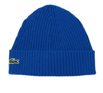 Czapka zimowa Lacoste Unisex Ribbed Wool Beanie - небесный