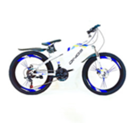 Велосипед Dinos 24" 21скор (ст.рама, диск. тормоз, плоские спицы, выс.обод) Бело-синий (DIN-21-5)