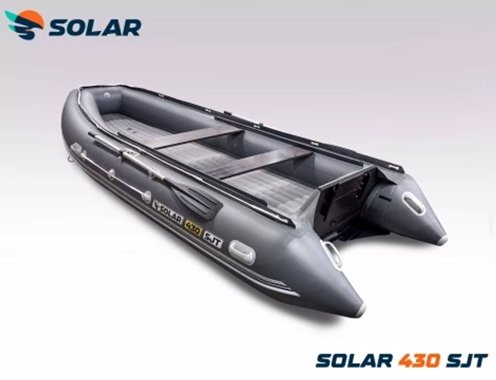 Лодка надувная моторная solar-430 super jet tunnel