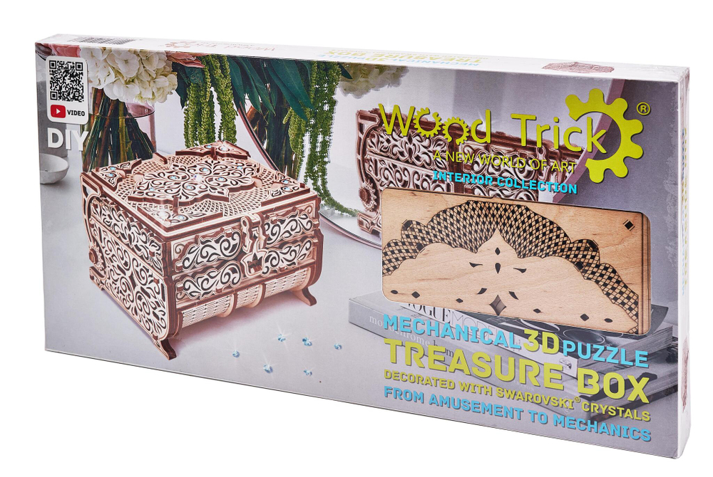 Cборная модель Wood Trick Шкатулка, декорированная кристаллами Swarovski ®
