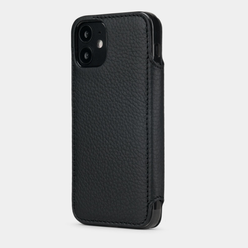 Чехол Benoit для iPhone 12 Mini из натуральной кожи теленка, цвета черный