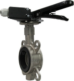 Water butterfly valve Elephant 316L-316L-EPDM body material - stainless steel AISI 316L, disk material - stainless steel AISI 316L, seal - EPDM with handle, with two limit switches LS-103 250V and a bracket for mounting limit switches