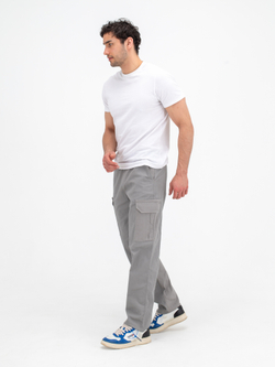 Карго джоггеры прямые. Серые