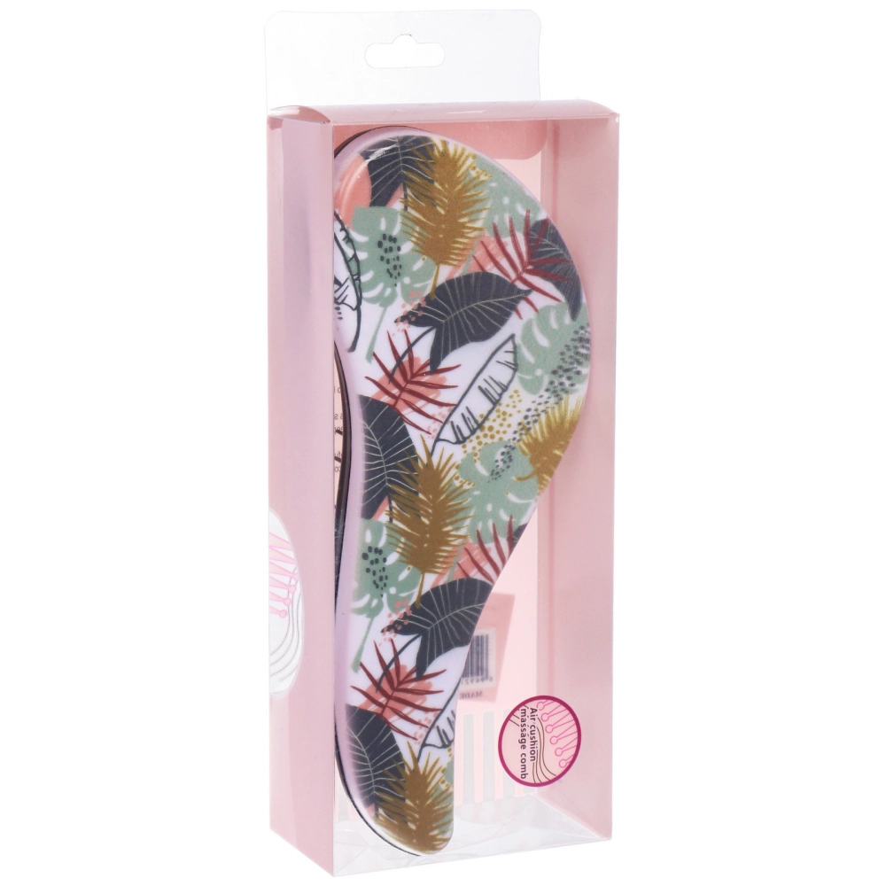 Расческа массажная компактная «ЭФФЛОДИ», микс 4 дизайна, 18*7,5см (PVC коробка)