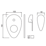 Наружная часть однорычажного смесителя скрытого монтажа для ванны VGP-CHR-81065K