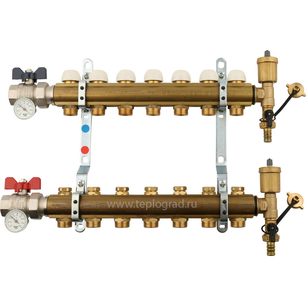 Коллектор в сборе Tiemme на 7 выходов без расходомеров - 3870025