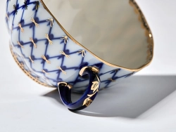 Чашка с блюдцем чайная 250 мл форма Тюльпан рисунок Кобальтовая сетка арт. 81.10105.00.1