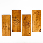 Деревянные разделочные доски 4 шт. из сибирского кедра с гравировкой RDN23