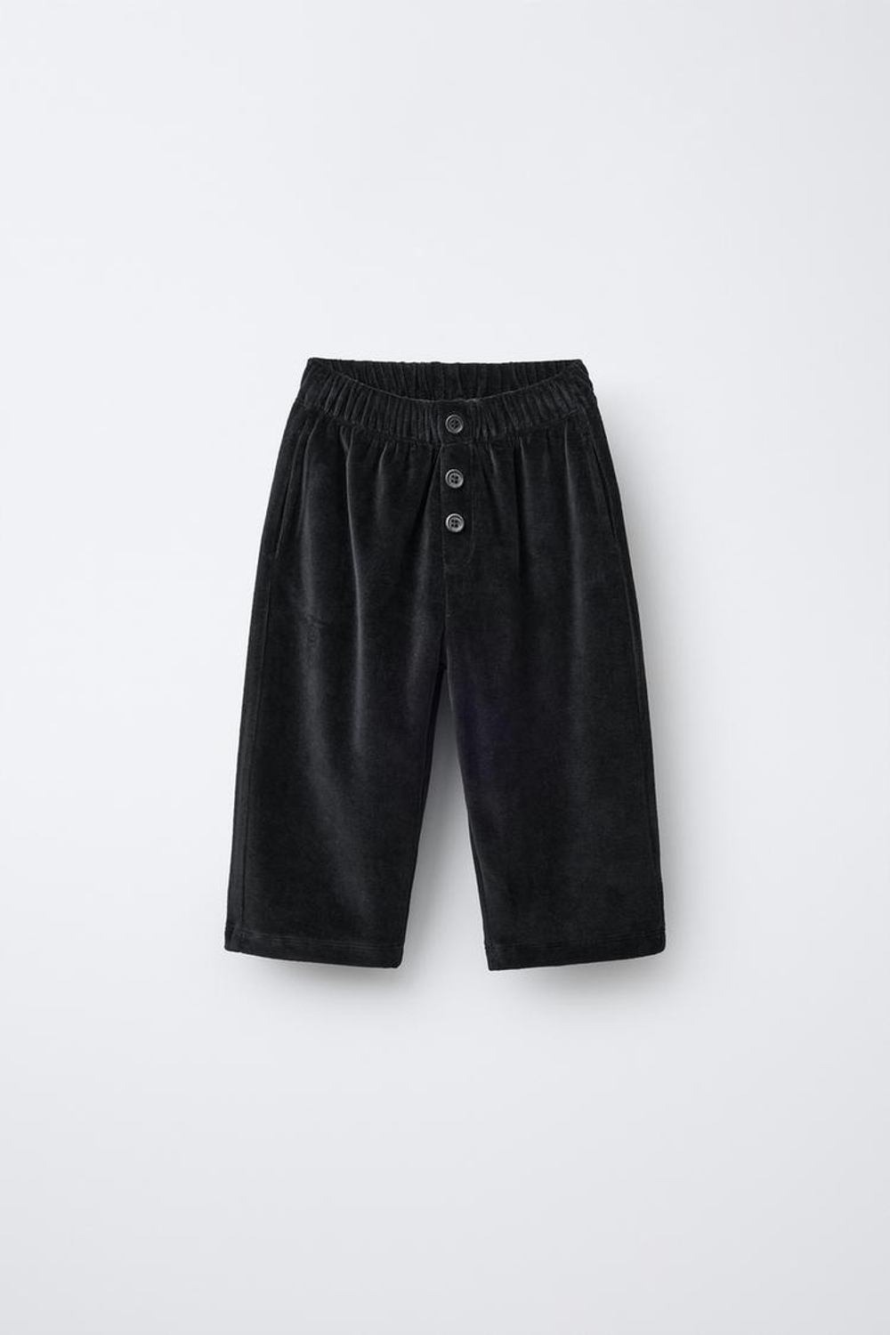 ZARA БРЮКИ BAGGY ИЗ ВЕЛЬВЕТА, ЧЕРНЫЙ