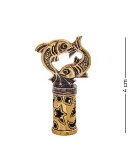 AM-3580 Наперсток-карандаш «Знак зодиака-Рыбы» (латунь)