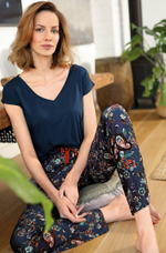 Брючный пижамный комплект Livia (Размер: L) (Цвет: темно-синий)