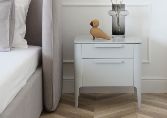 Тумба прикроватная Type 2 ящика ширина 50 см (светло-серый)